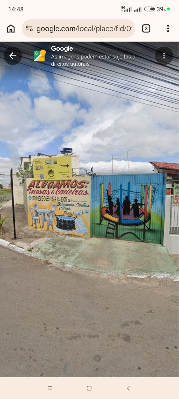 Locação de mesas, cadeiras e brinquedos em Samambaia